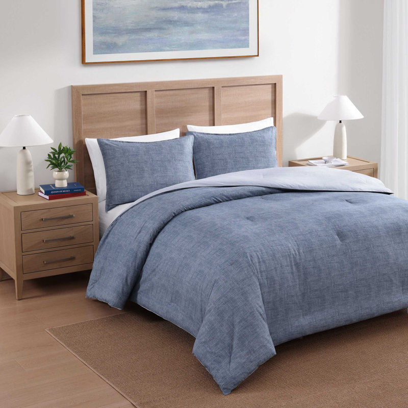 Ensemble d'édredon Trayy Hilfiger, Queen Comforter + 2 Standard Shamps, 3
