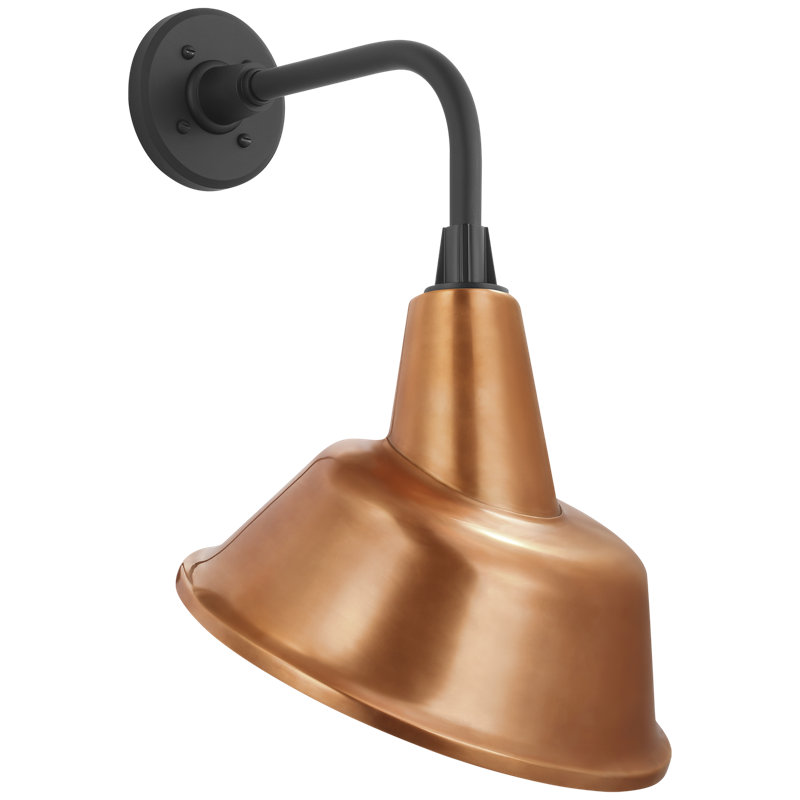 Thomas O'Brien 1 - Light Outdoor Barn Light, Matte Black, Soft Copper, 20.75" H x 12.5" W x 14" D