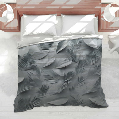 Gray Palm Leaves Comforter
