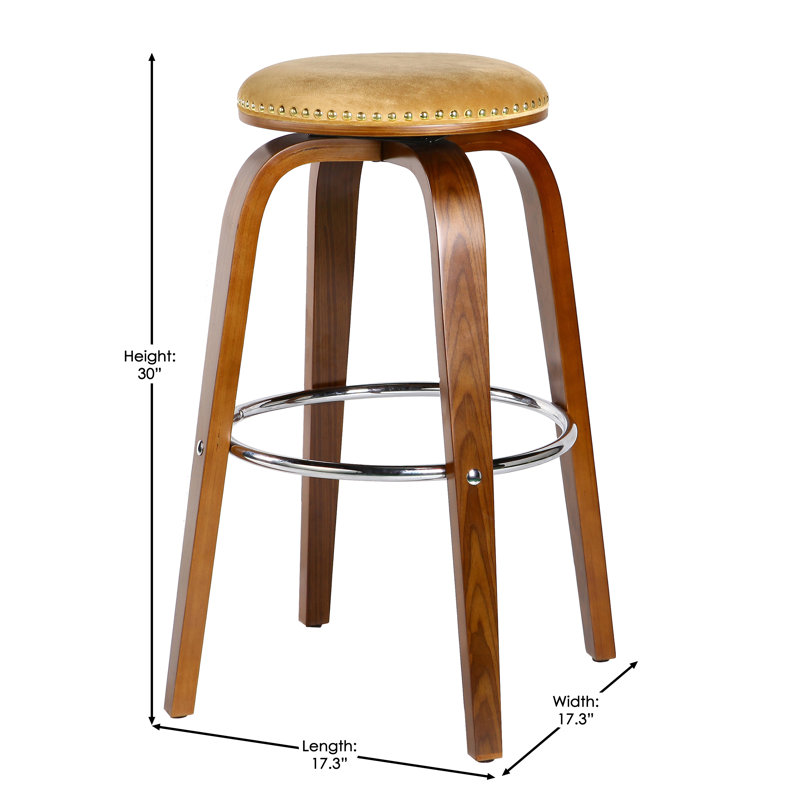 Tabouret de bar rotatif 30 po Kimberly, Suède-brun