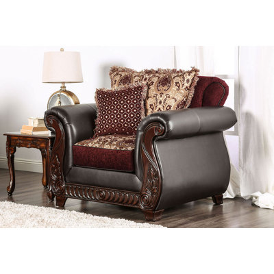 Chaise l 48,4 po, bourgogne