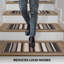 Tapis d'escalier contemporain à rayures antidérapant gris / beige