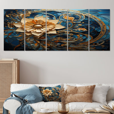 Burstyn - Modern Floral Wall Art Decor Set 5 Piece