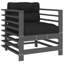  7 Piece Garden Lounge Set with Cushions Grey Solid Wood