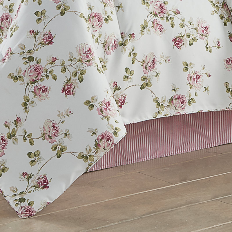 Queen Pink Microfiber Floral 4-Piece Bedding Set