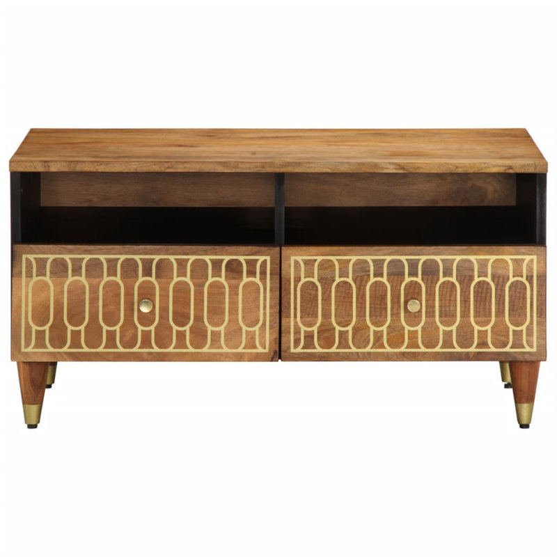 Aiyaan Coffee Table with Storage, Brown/Gold, Brown