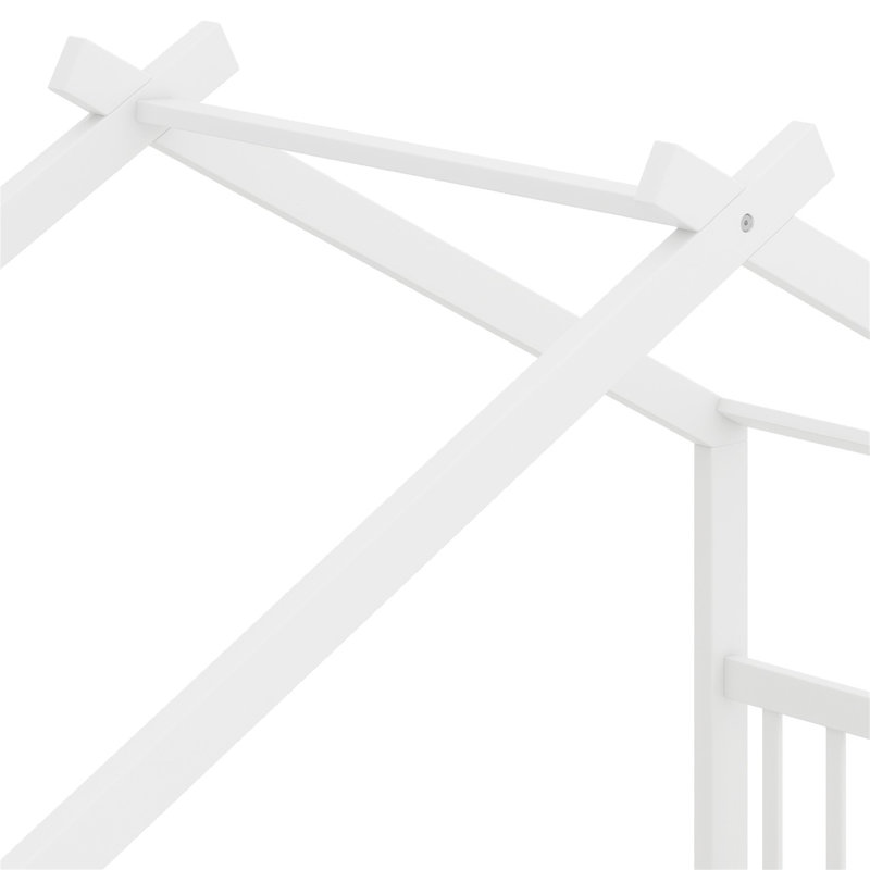 Lit basse en bois massif, Twin, Blanc