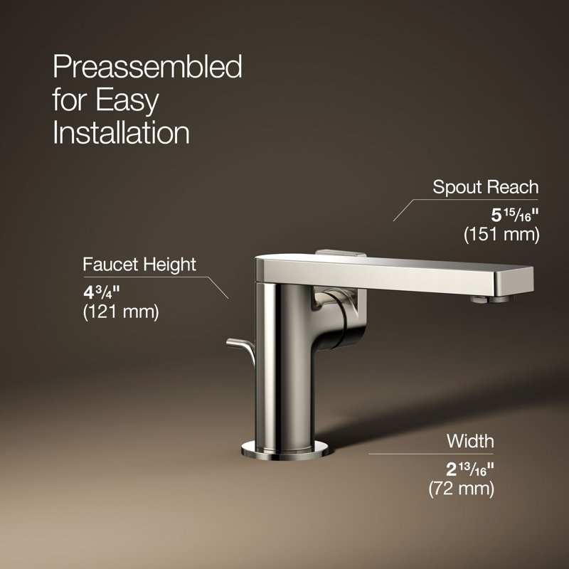 Composed® Single-Handle Bathroom Faucet with Drain Assembly, Vibrant Polished Nickel