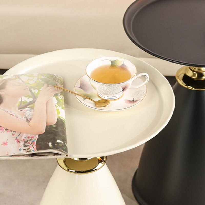 Table d'appoint ronde avec table d'appoint moderne et petite table d'appoint, Blanc