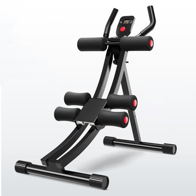 Ab Machine, Adjustable Dual Track Ab Trainer Machine, Ab Workout Equipment for Home Gym, Ergonomic Arc Track for Better Abs, Foldable Workout Machine for Full Body Workout Home Exercise