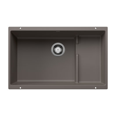 Precis Cascade SILGRANIT 29" L x 18" W Undermount Kitchen Sink with Colander