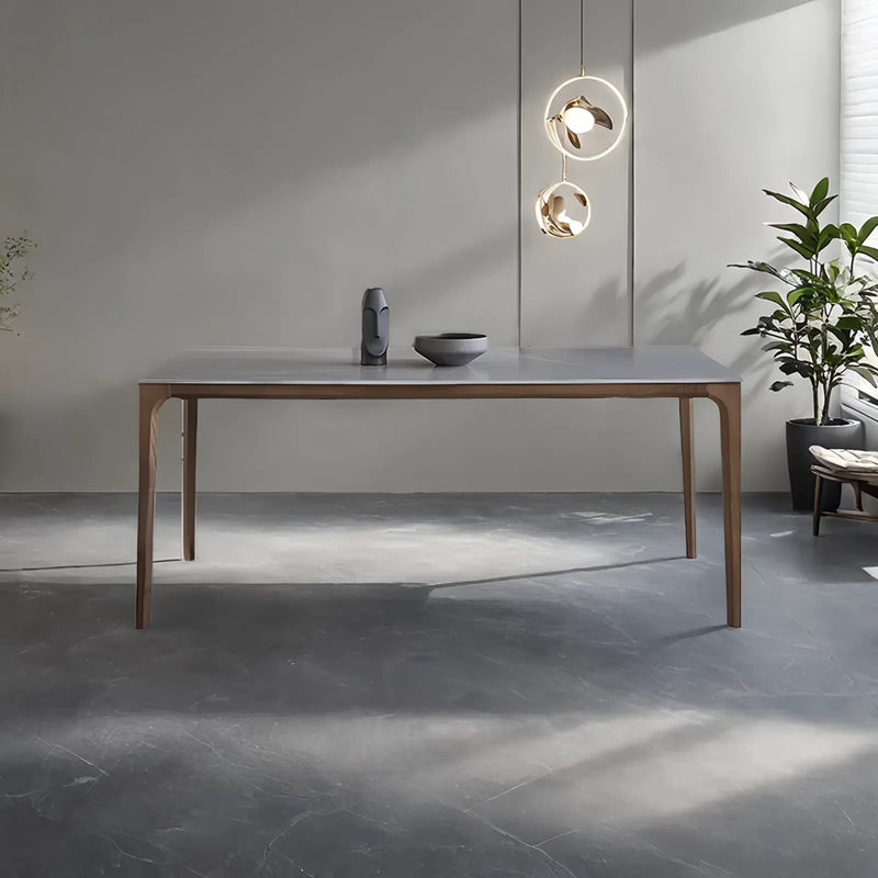Rock slab log rectangular dining table, 29.52"H x 55.11"L x 31.49"W