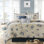 Ensemble d'édredon pour grand lit en coton 100% satin de coton Bayside 7 pièces
