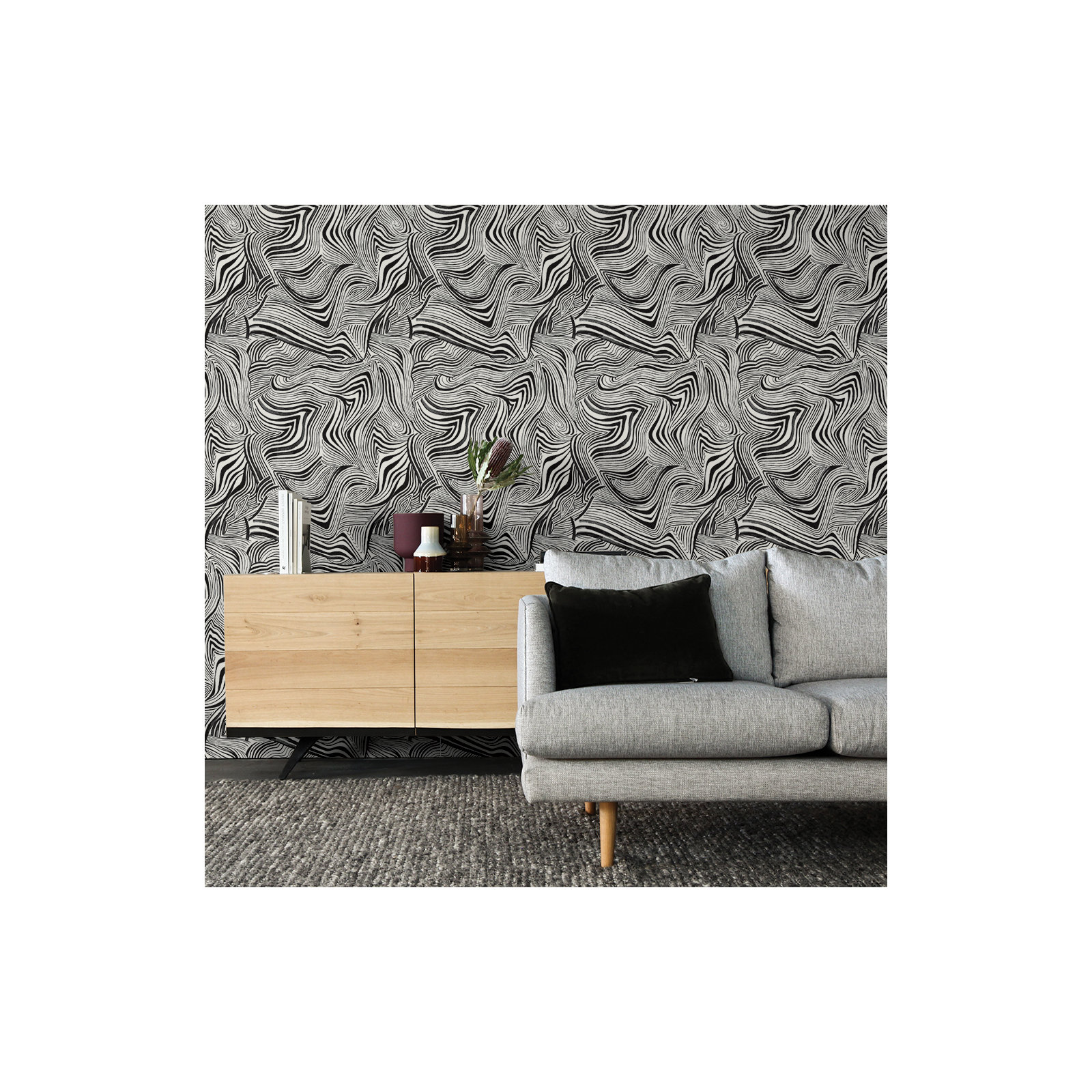 Zebra Marble Peel and Stick Wallpaper By Novogratz
