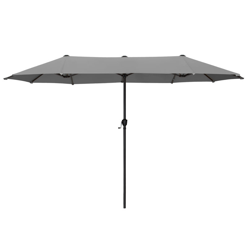 Aletse 13ft Rectangular Market Umbrella, Light Gray