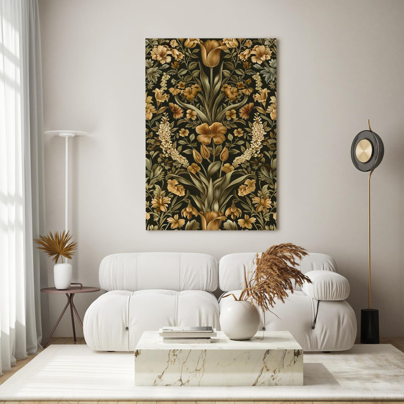 «Vibrant Wildflower Ornate», H 48 po x l 32 po, Toile tendue