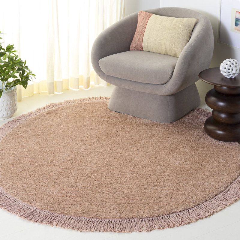 Tapis de couleur unie performance touffeté à la main Vermont 575, Rond 5 pi