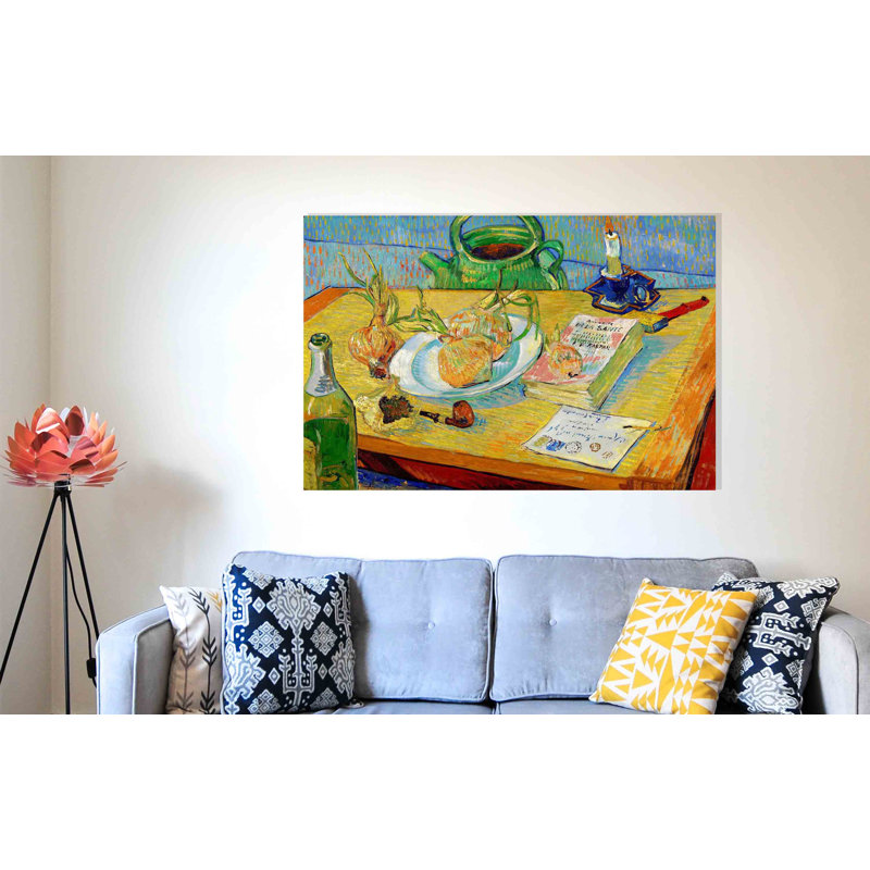 Plate Of Onions by Vincent Van Gogh - Wrapped Canvas Painting, 35cm H x 50cm W x 18cm D