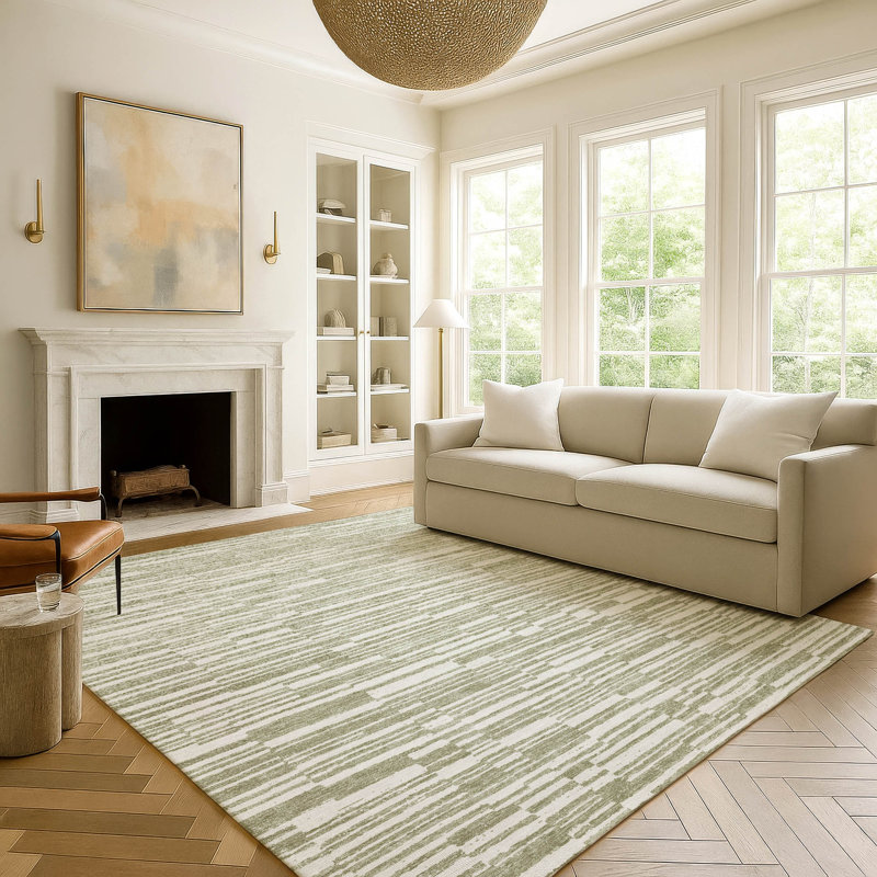 Tapis intérieur / extérieur lavable à la machine Chantille ACN2907, 8 pi x 10 pi, Sauge