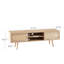 Meuble télé en rotin naturel avec portes coulissantes doubles, tablette réglable et pieds en bois massif pour la décoration du salon-1122828566