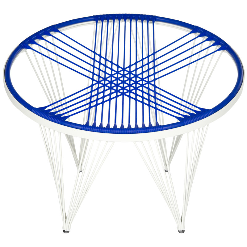 Outdoor Stevie Papasan Chair, Blue/White
