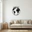 Voyagez dans le monde en métal - décoration murale carte du monde moderne, globe mural en métal noir pour salon, bureau ou entrée