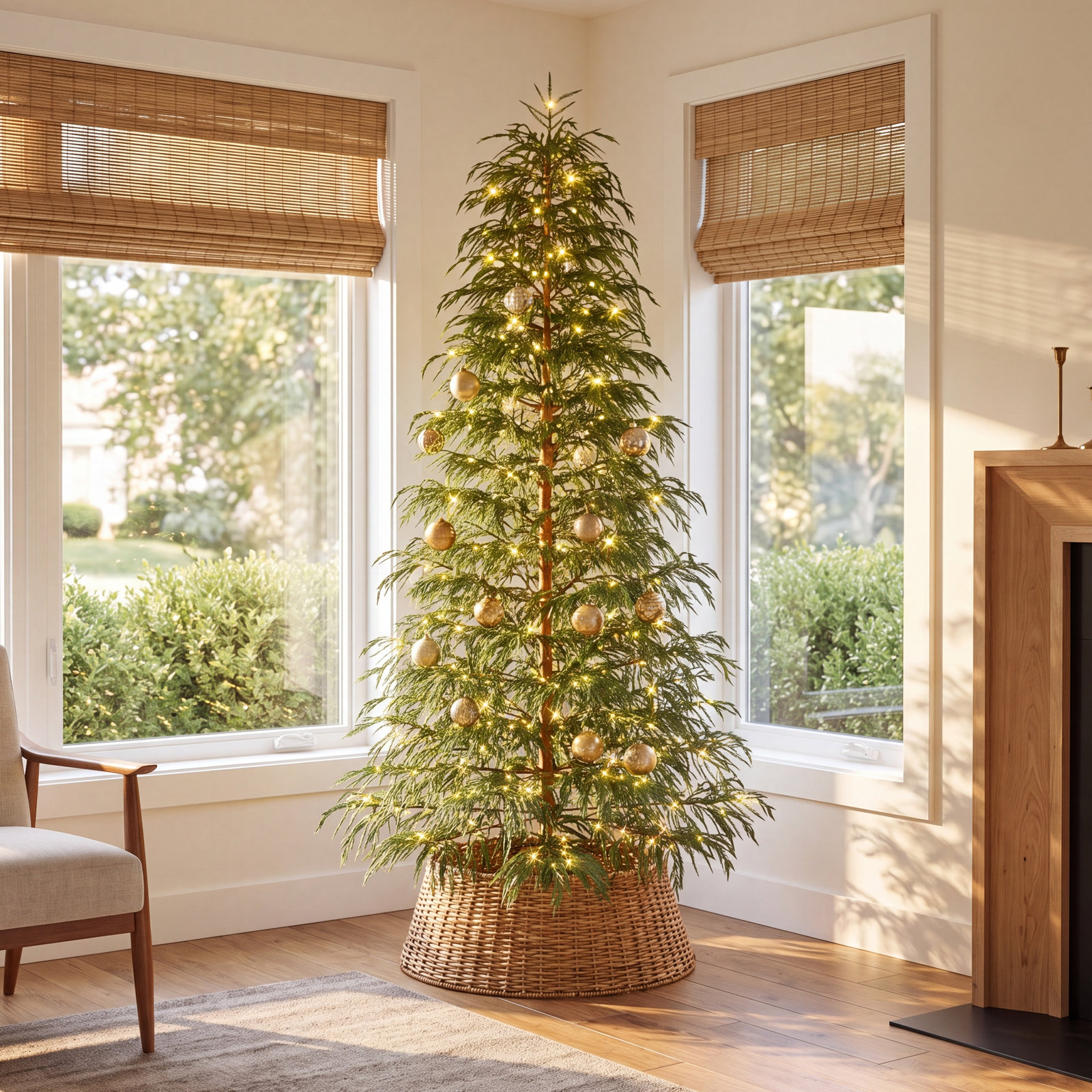 White 7.5' Pre-Lit Fir Tree
