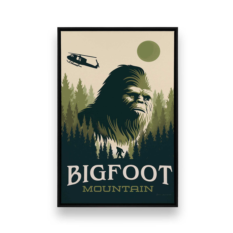 «Bigfoot Mountain» par Omar Escalante, reproduction d'art, Noir, Cadre flottant, H 16 po x l 12 po