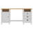 vidaXL Desk White Solid Pine Wood Standard Desk Rectangular Rustic