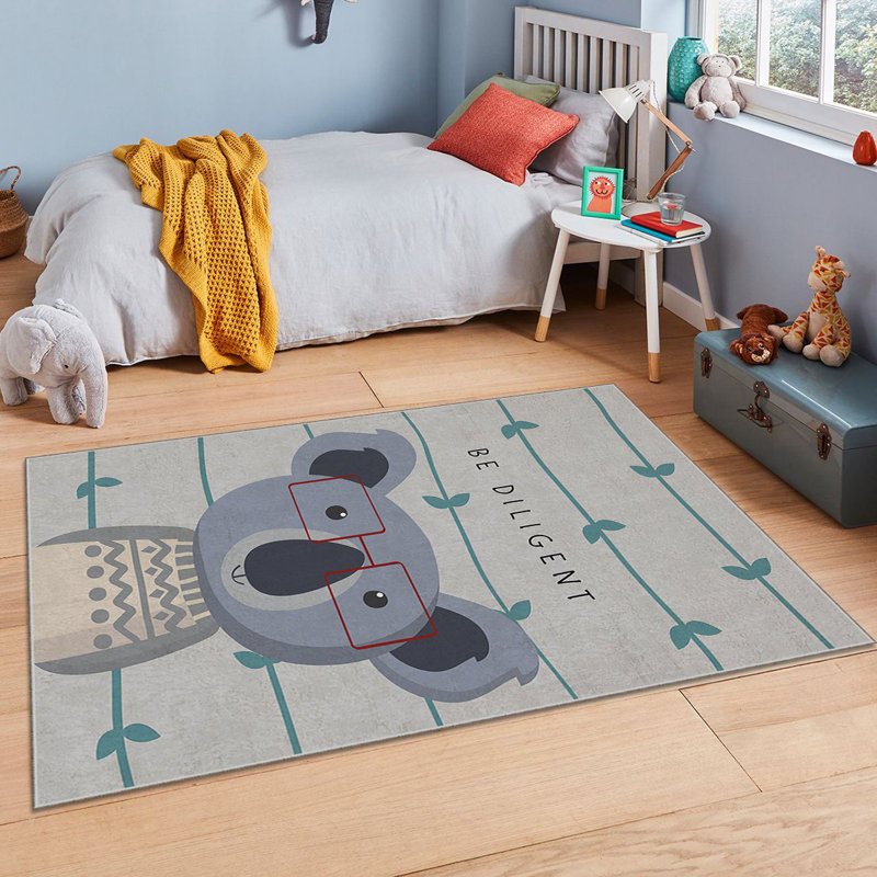 Luxurious Polyester Area Rug, 3.3 x 4.6 Feet | 740 g/m² Velvet Fabric, Non-Slip Felt Dot Underside, Laminated Sponge for Comfort | Antibacterial, Machine Washable at 86°F | Elegant Digital Print Design for Home Décor