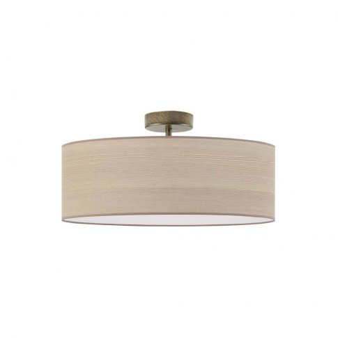 Bisono-Miro Fabric Semi Flush Mount, Brown, Wash White