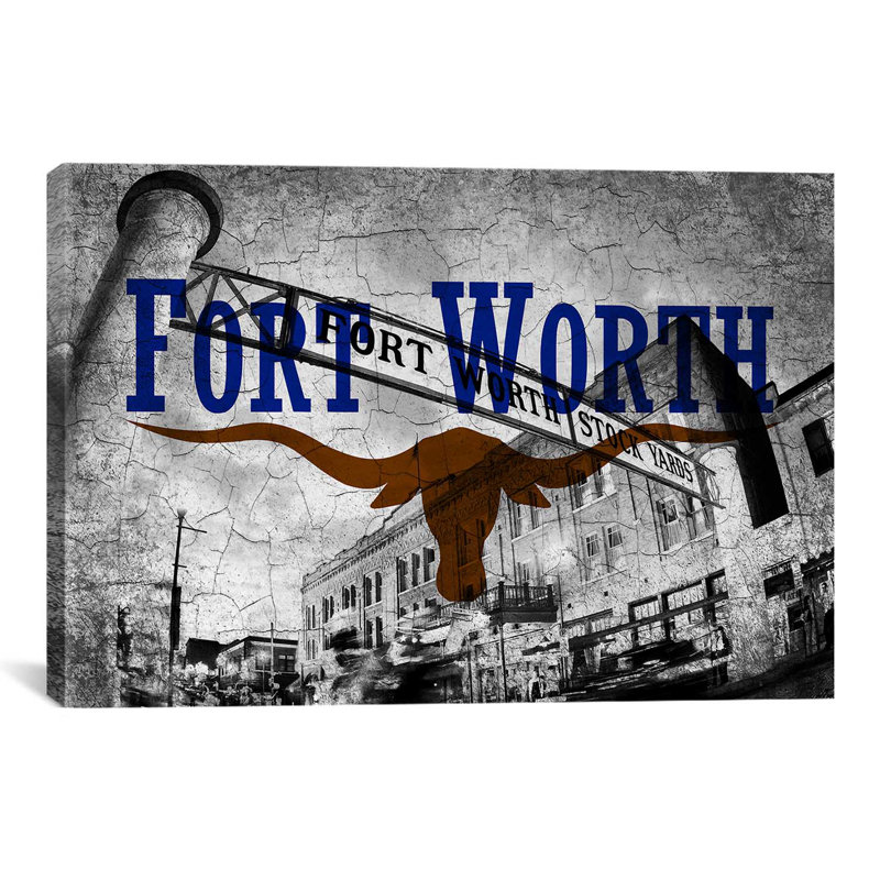 «Fort Worth, Texas Flag», impression sur toile, H 40 po x l 60 po x P 1,5 po