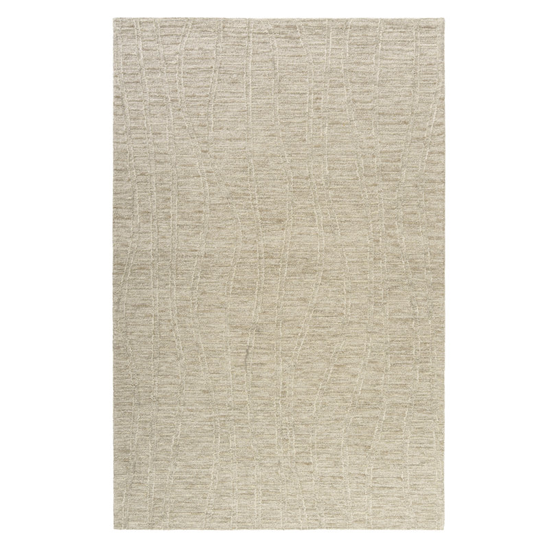 Tapis d'intérieur décontracté en laine naturelle fait à la main, Rectangle 7 pi 9 po x 9 pi 9 po