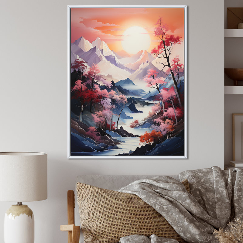 Fantasy Mountain Dreams I, Cadre flottant blanc, H 32 po x l 16 po x P 1 po