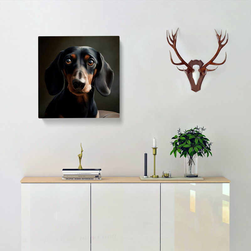Dachsund Realism No.1 - Wrapped Canvas, 50cm H x 50cm W x 3cm D