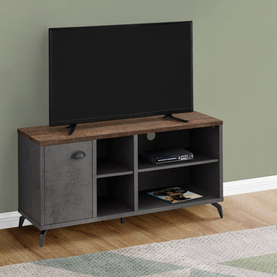 Meuble télé, console de 48 po, meuble multimédia, meuble de rangement, salon, chambre à coucher, métal, contemporain, moderne