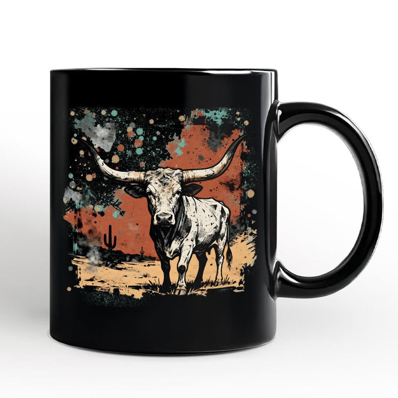 Tasse de taureau Western Western, cadeau de rodéo Cowboy avec nom personnalisé