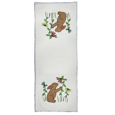 Bunny And Flowers Table Runner