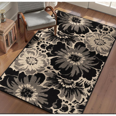 Floral Pattern Non Slip Area Rug