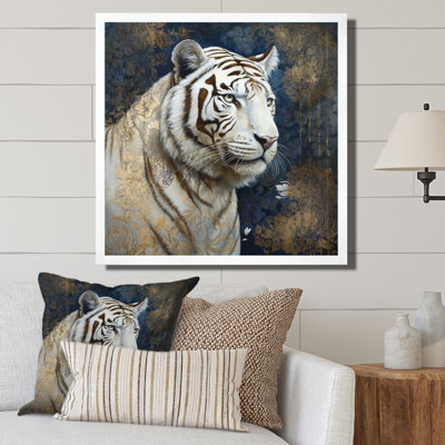 Tigre blanc majestueux - reproduction sur toile