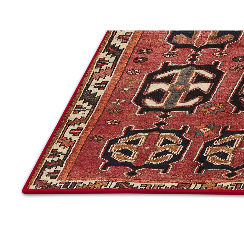 Tapis traditionnel rouge / noir Ciro, Rectangle 4 pi x 6 pi