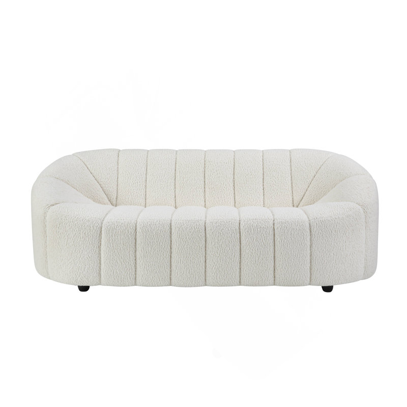 Canapé en sherpa blanc Teddy