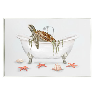 «Turtle Bathaign Sea Life Seaweed» par Ziwei Li, impression