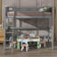 Lit mezzanine simple en bois avec échelle-916055668