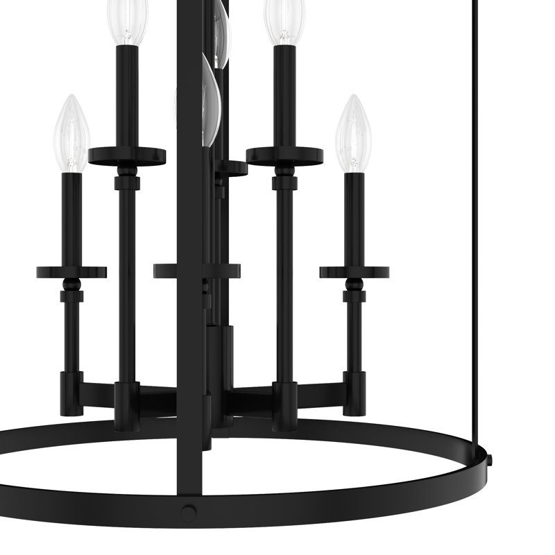 Plafonnier lustre à 6 lumières Hunter Briargrove, Noir mat