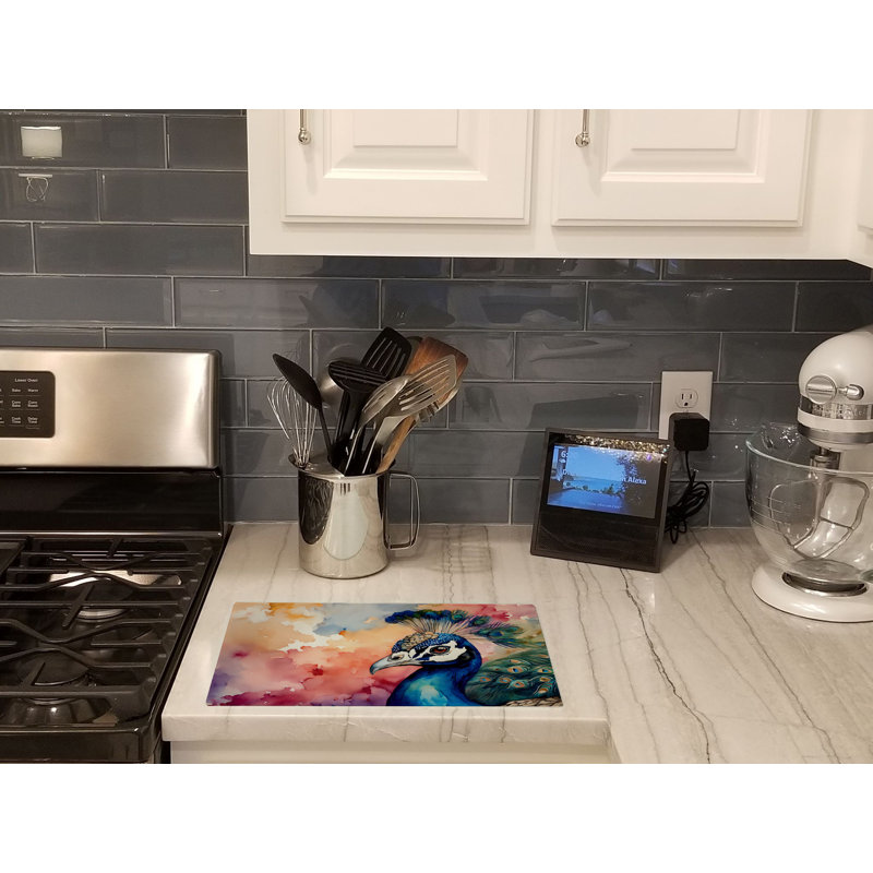 Peacock Glass Cutting Board