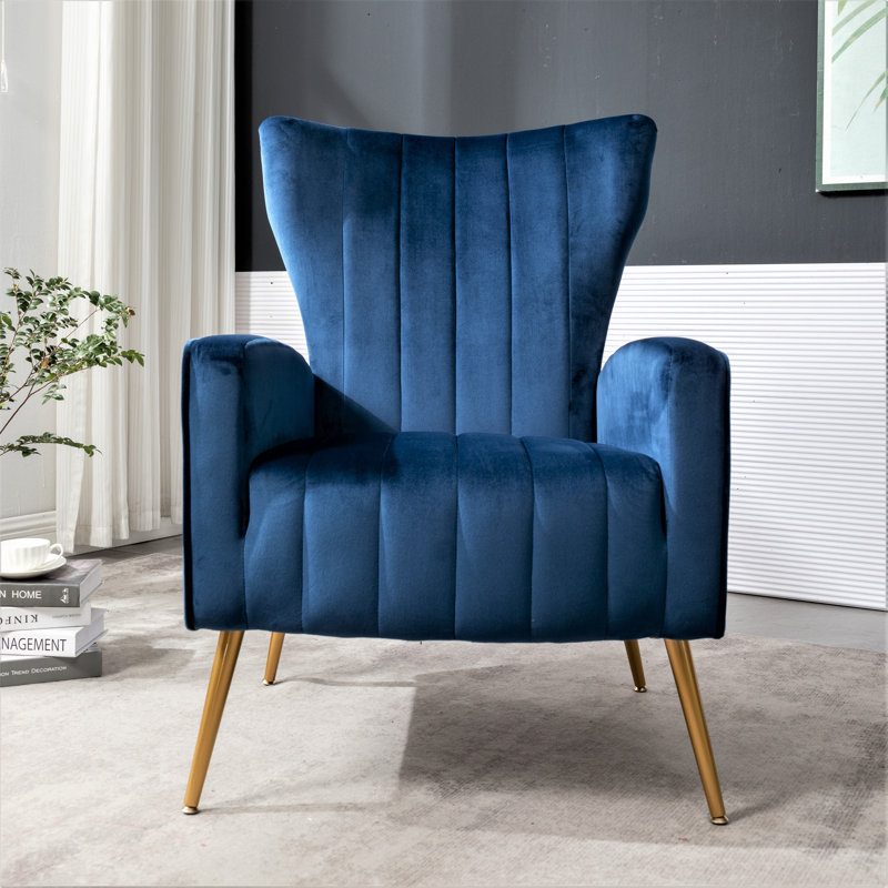 Velvet Armchair, Blue Velvet
