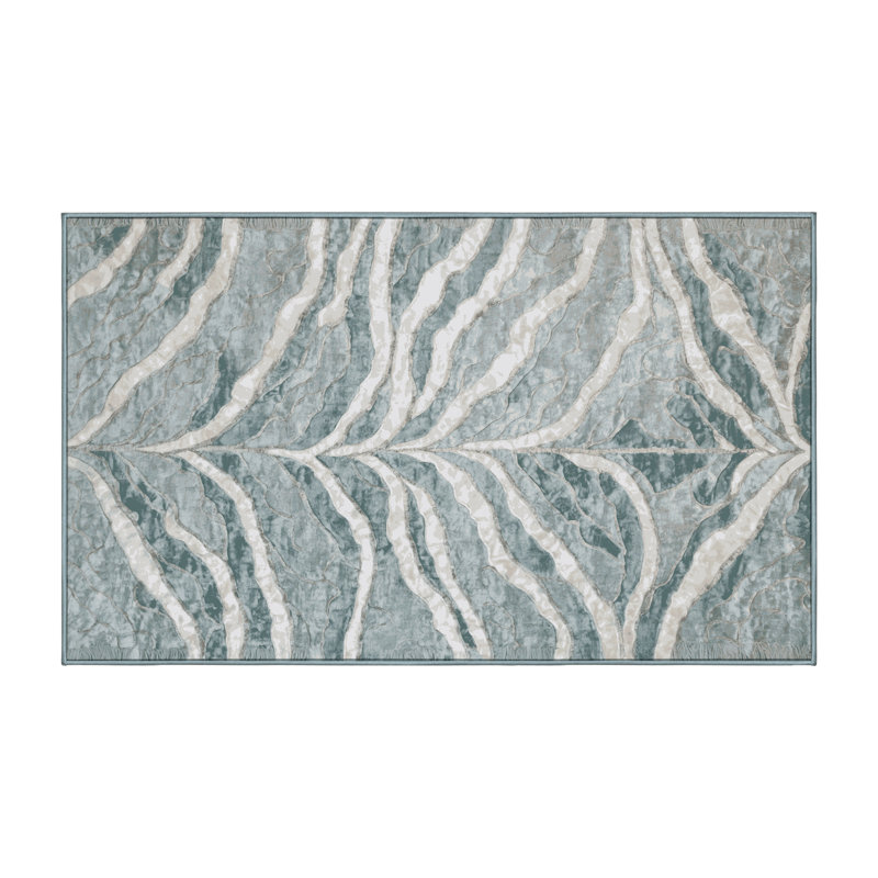 Tapis bleu lavable à la machine, Rectangle 2 pi x 3 pi