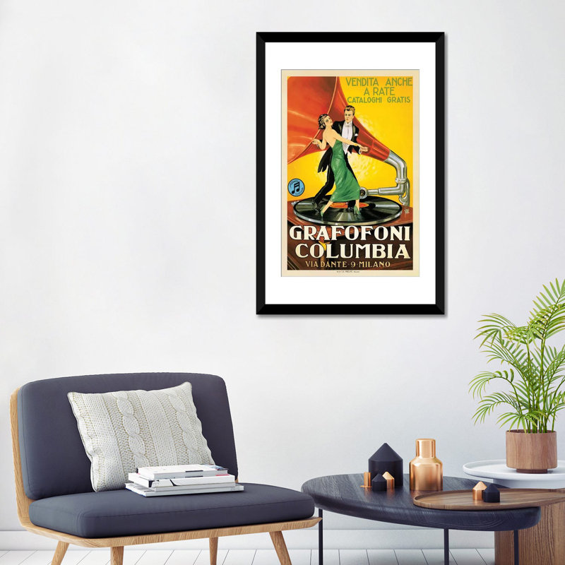 « grafofoni columbia, 1920 ca » par le haut de gamme d’art, impression sur toile, H 32 po x l 24 po x P 1 po, Blanc