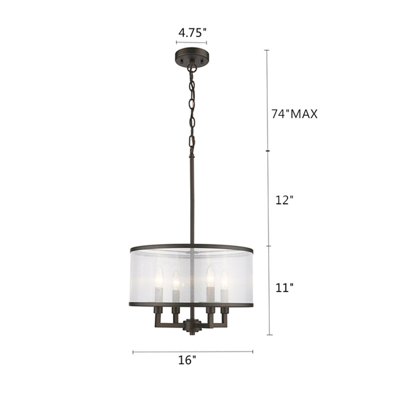 Lindale 4 - Light Drum Chandelier